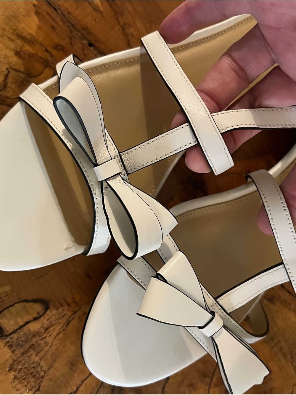 Talbots Cream Bow Strappy Sandals